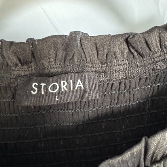 Silky going out crop top long silk striped sleeves chic great condition - L - Picture 5 of 5